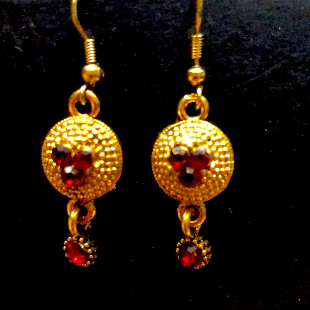 Red and gold earrings